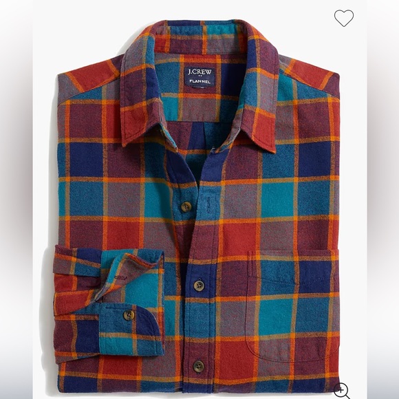 J. Crew Other - $25 Sale J Crew plaid shirt orange blue green ZXL flannel shacket shirt